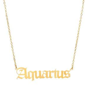 18K Gold Plated Aquarius Zodiac Necklace